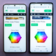 A photo comparing the displays on the Galaxy S22+ and Motorola Edge+